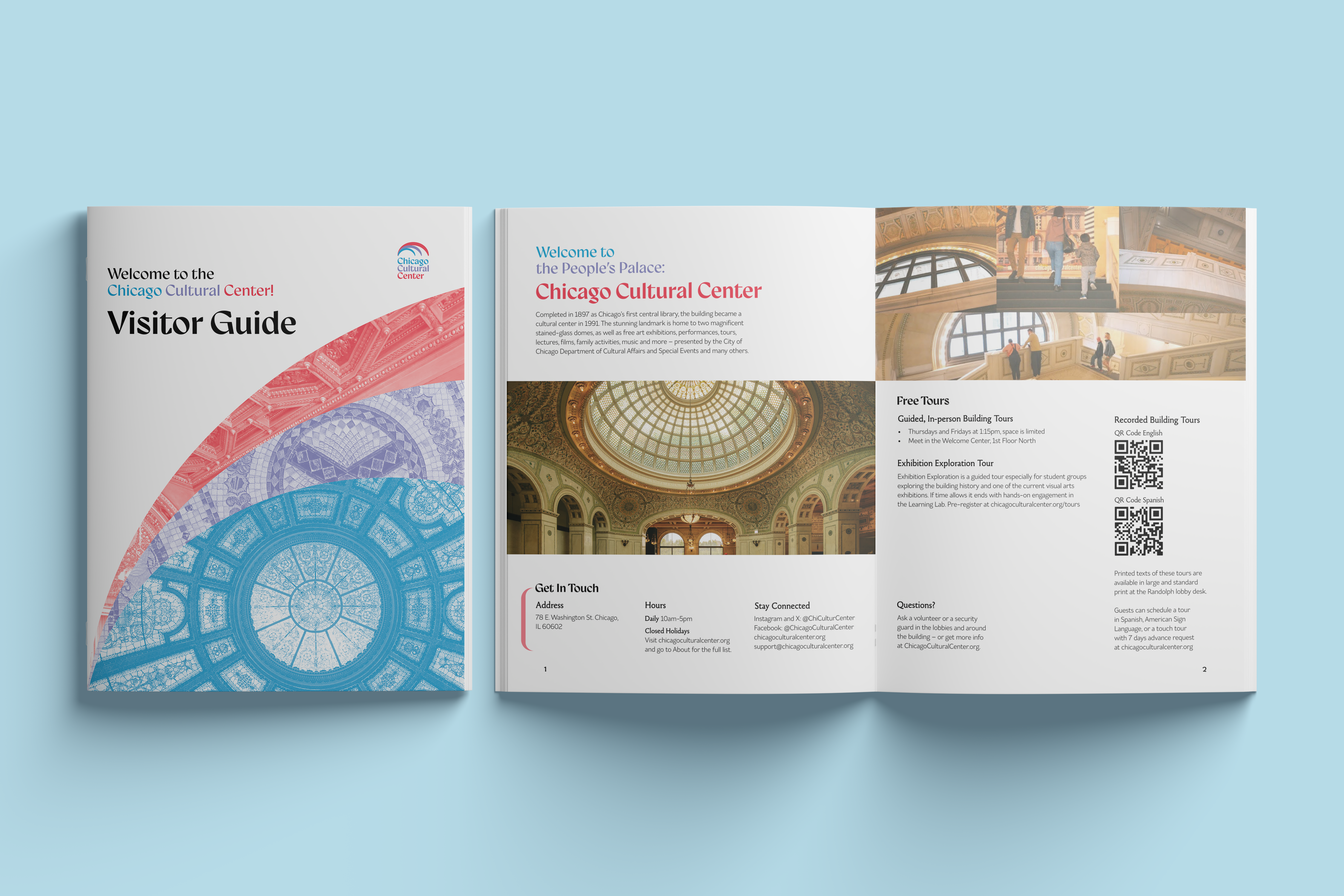 Chicago Cultural Center rebrand brochure.