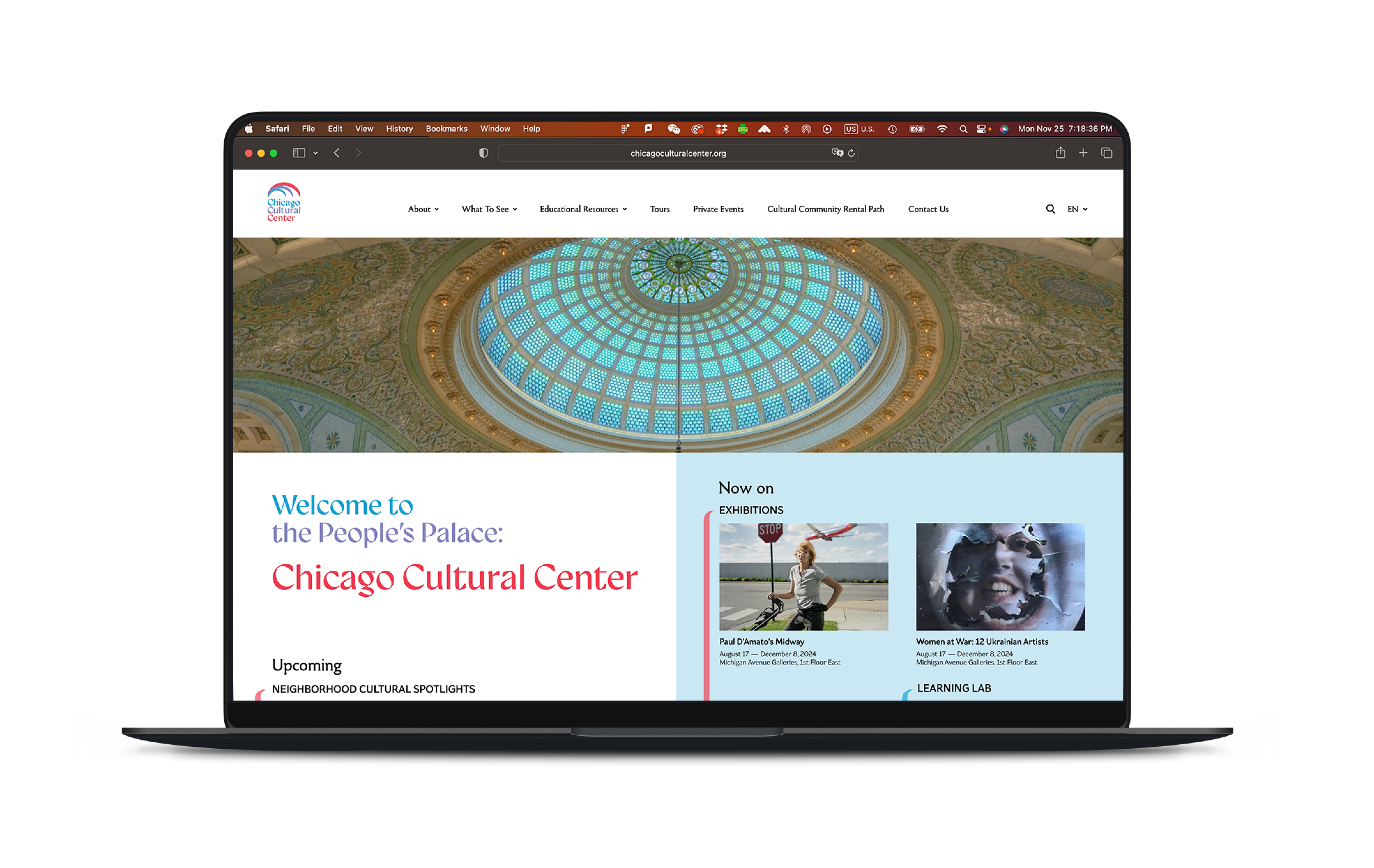 Chicago Cultural Center rebrand street banners.